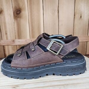 VTG Skechers Jammers Fisherman Sandals Womens 8 Leather Buckle Platform Chunky